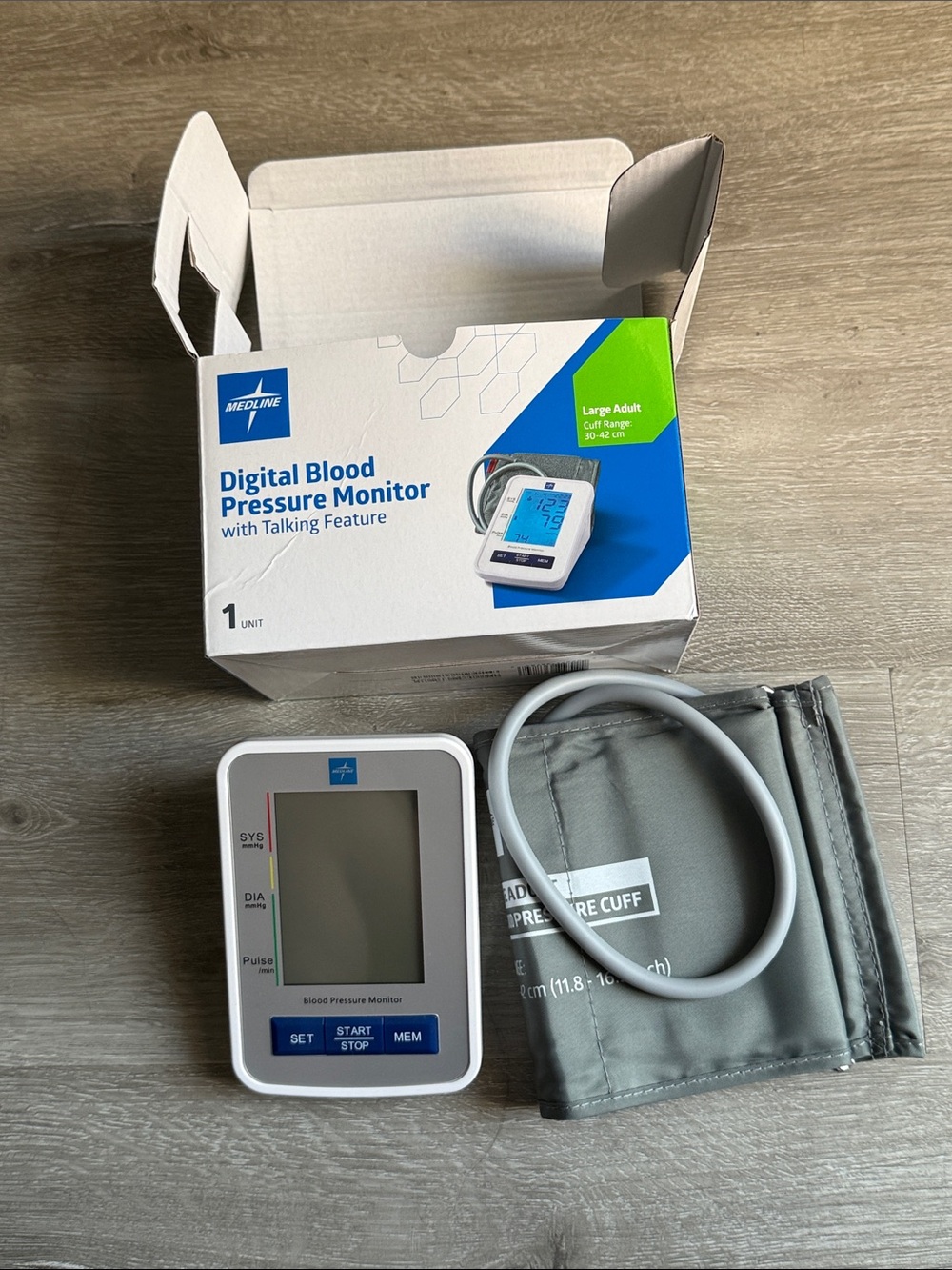 Medline Digital Blood Pressure Monitor w/talking feature and Large Adult Cuff